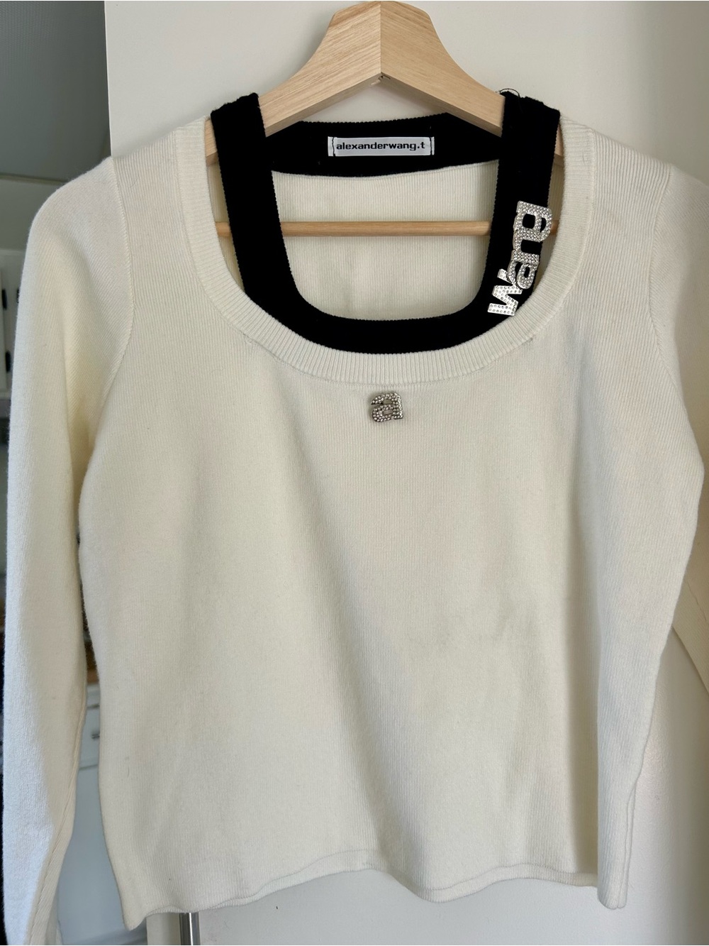 Alexander Wang Cream Sweater Logo Charms